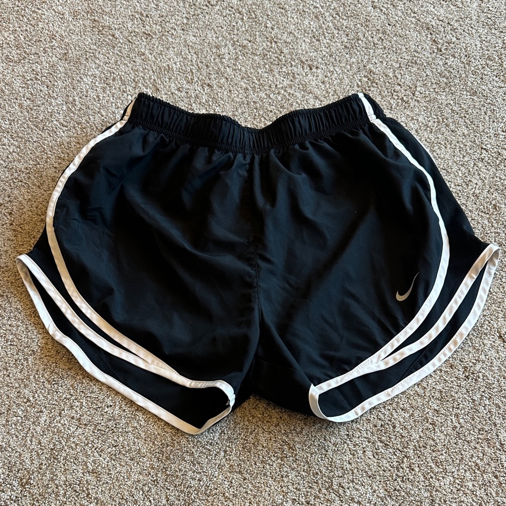 Medium Nike Black Women's Athletic Shorts with White Trim